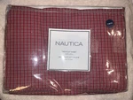Nip Nautica Red Tattersall Check Plaid Flat Sheet Twin Standard Htf. Fixed Price $24.99.