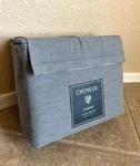Cremieux Queen Sheet Set 300 Thread Count Gray Chambray $99 Cotton Lyocell Nip. Fixed Price $30.36.