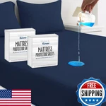 Magik & Kover 2 Pack Twin Mattress Protector Waterproof Bed Fitted Sheet. Fixed Price $40.19.