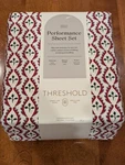 Nip Threshold Full 400 Thread Count Performance Sheet Set Woodblock Leaf Holiday. Fixed Price $29.99.