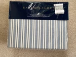 New Ralph Lauren Shelter King Deep Fitted Sheet Blue White Mckensie Stripe $185. Fixed Price $65.00.