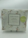 New Laura Ashley "beatrice" Twin White Floral Sheet Set 200 Tc. Fixed Price $31.49.