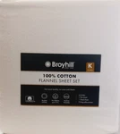 Broyhill King 100% Cotton Flannel Sheet Set Extra Deep White New. Fixed Price $48.99.