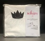 Martha Stewart Whim Crowns Pillowcases Set Cotton White Black Standard New. Fixed Price $20.00.