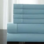 Camden 350TC Flat Fitted Sheet 2 Pillowcase Twin Sky Blue 100%COTTON. Fixed Price $29.99.