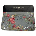 Vtg Ralph Lauren Garden Rambler Slate Floral Blue Ruffled One King Flat Sheet. Fixed Price $187.17.