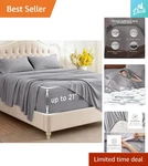 Luxury Light Grey Deep Pocket Queen Sheets With Moisture Wicking Tech - 4 Piece. Fixed Price $50.34.