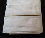 New Queen Percale Top Sheet Koni Hotel Bedding White Beige Trim 300 Tc 96 X 108. Fixed Price $17.99.
