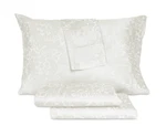Sheet Setart Of The Weave White Woven Jacquard Design Sateen Blend 4PC Cal King. Fixed Price $99.00.