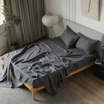 Xz Xifa Dark Grey Linen Sheet Set, 100% Washed French Queen,. Fixed Price $188.99.