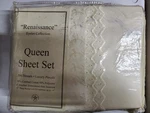 Renaissance Eyelet Collection King Sheet Set Ivory 200 Thread Count New. Fixed Price $28.80.
