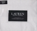 Ralph Lauren Twin Sheet Set Oxford Stripe Grey 3PC Cottage Farmhouse Chic White. Fixed Price $59.99.