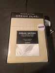New Wamsutta Dream Zone Sateen Beige 400 Tc Piece Cotton Queen Sheet Set. Fixed Price $134.99.