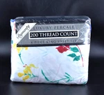 New Vtg Dynasty Percale King Sheet Set 4-PIECE 200 Thread Ct Watercolor Floral. Fixed Price $56.95.