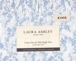 Laura Ashley King Sheet Set Victoria Ruffled Blue Floral 4PC Cottage Farmhouse. Fixed Price $77.39.