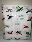 New Pottery Barn Kids Twin Zane Airplanes Organic Sheet Set Aviation. Fixed Price $89.99.