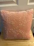 New Sferra 1891 Peach Embroidery Velvet Decorative Throw Bed Pillow 18X18. Fixed Price $65.79.