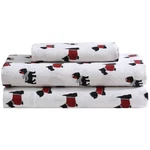Beatrice Home Fashions 3-PIECE Winter Holiday Flannel Twin, Warm Doggies Red. Fixed Price $35.99.