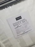 D&d Darsee David's Twin White Damask Striped Sheets Set 100% Cotton 400 Count. Fixed Price $69.90.