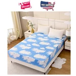 Sky Cloud Print Fitted Sheet Twin Size Deep Pocket Soft Polyester Bedding Cover. Fixed Price $32.39.