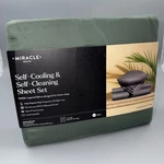 Miracle Made Self Cooling Cleaning Queen Sheet Set-sage Green-new. Fixed Price $110.00.