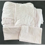 Laura Ashley Sheet Set Queen White Red Ticking Stripe 100% Cotton 4PC Bedding. Fixed Price $55.99.