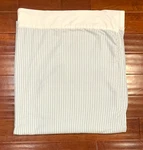 Vintage Ralph Lauren Blue Oxford Stripe White Band Hem Queen Cotton Flat Sheet. Fixed Price $34.99.