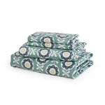 Green Floral Cotton Set Full, 300 Thread Count Printed Sateen Sheets, S.... Fixed Price $30.00.