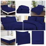 Select Bedding Set - Sheets/duvet Covers/bed Skirt/pillow Cases Navy Blue Solid. Fixed Price $131.03.