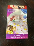 New Disney Princess 4 Piece Microfiber Full Sheet Set. Fixed Price $19.99.