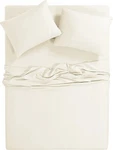 Wellbeing 300-THREAD-COUNT Oxywash 4-PIECE Sheet Set, Queen, Solid, Ivory. Fixed Price $60.00.