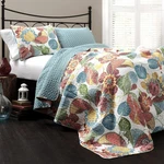 Lush Decor Layla Floral Leaf Print Quilt Set Reversible Bedding Full/queen. Fixed Price $126.67.