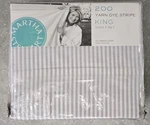 Martha Stewart Macys 100% Cotton Chambray Gray Awning Stripe King Sheet Set $180. Fixed Price $99.95.