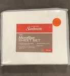 Sunbeam Microfiber Twin Sheet Set Contains Flat Fitted & Standard Pillowcase New. Fixed Price $11.95.