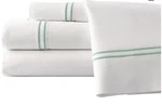 Amrapur Size 4 Pc Sheet Set White/soft Jade Double Marrow Hem 11000DMG-JDE-KG. Fixed Price $25.00.