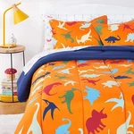 Amazon Basics Kids Full Queen Microfiber Bed-in-a-bag Bedding Set Dino Friends. Fixed Price $50.00.
