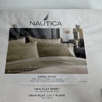 Nautica Aspen Ridge Twin Flat Sheet Striped 100% Cotton - New. Fixed Price $29.99.