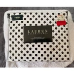 Lauren Ralph Twin Sheet Set Black White Polka Dot 100% Cotton 3PC New. Fixed Price $78.88.