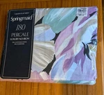 Vintage Springmaid Leslie Mauve Queen Flat Sheet 180 Percale Iron - New Nos. Fixed Price $21.99.