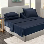 Clara Clark Flex Top King Sheets 6-PIECE Set Hotel Luxury Split Navy. Fixed Price $50.22.