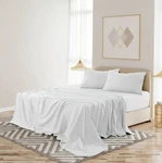 Ldc King Sheet Set 4-PIECE Plain Microfiber Soft Deep Pocket Fitted White. Fixed Price $28.99.