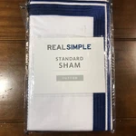 New Real Simple Sutton Blue & White Standard Sham Pillow Nwt 20" X 26". Fixed Price $29.99.