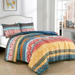 Chezmoi Collection Amara Bohemian Colorful Floral Stripe Printed Comforter Set. Fixed Price $43.99.