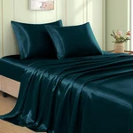 Vacvelt Queen Dark Teal Satin Sheets Set, 15" Deep Pocket, Silky Soft & Cool. Fixed Price $62.05.