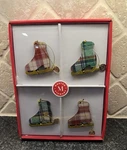 Martha Stewart Holiday Christmas Ice Skate Ornament 4 Piece Set Plaid New. Fixed Price $22.98.