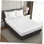 Silk Satin Fitted Sheet, Deep Pocket Only, Breathable, Full White. Fixed Price $28.04.