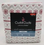 New Cuddl Duds Heavyweight Cotton Flannel Sheet Set. Queen Snowflake Fairisle. Fixed Price $53.99.
