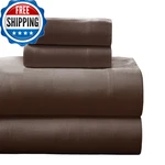 Pointehaven Flannel Deep Pocket Set Oversized Flat Sheet Twin Chestnut. Fixed Price $68.56.