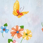 Vintage Twin Flat Bed Sheet Thomaston 1980S Butterflies Floral Blue Daisies. Fixed Price $20.38.