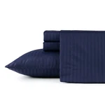 Bibb Home 1500 Count Damask Stripe 4 Piece Sheet Queen Set - Navy. Fixed Price $50.74.